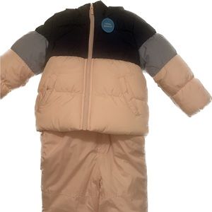 Carter Girls winter Snow pants 2T overall Stretch Pockets Pink Pants jacket NWT